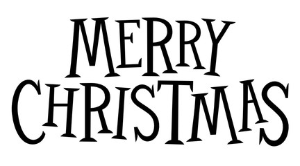 MERRY CHRISTMAS hand lettering banner