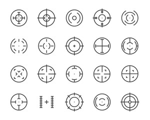 set of target line icons such as aim, hunting, accuracy