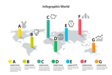 world map element  infographic , infochart business information icon