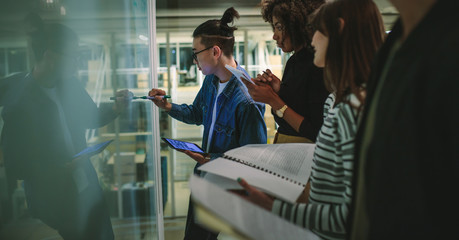 Students during educational workshop