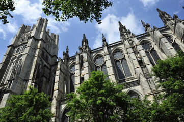 The enormous exterior of St. John The Divine Cathedral in New York City