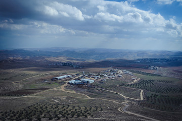 Beduin village in desert