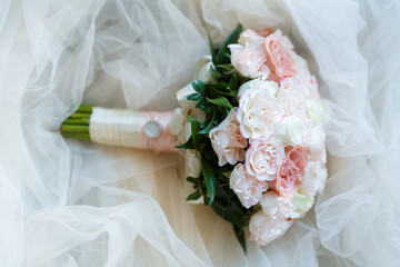 Sweet bride bouquet with beautiful fresh roses