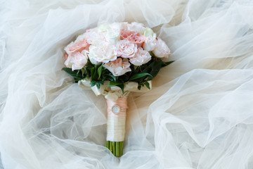 Sweet bride bouquet with beautiful fresh roses