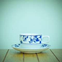 Cup of coffee on table