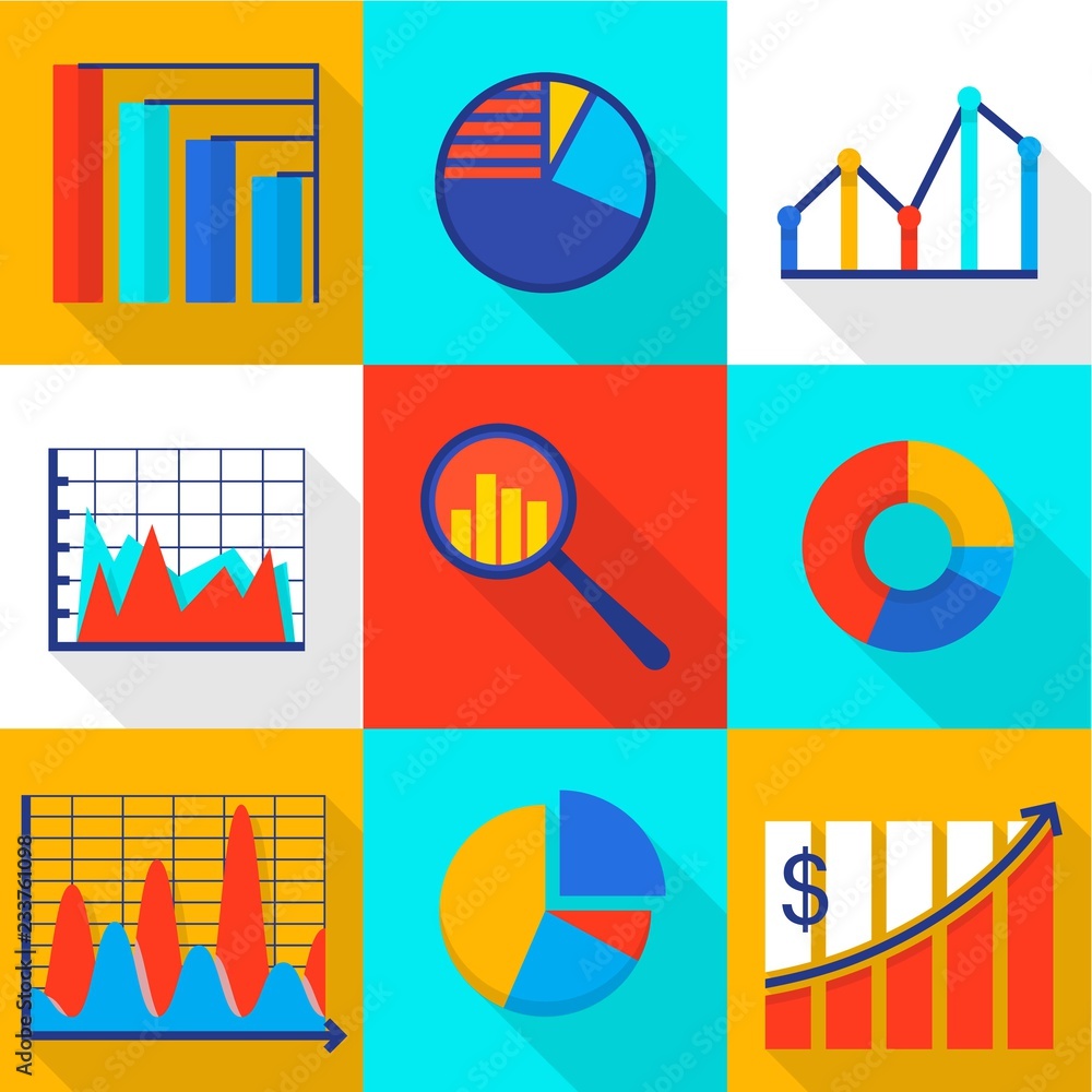 Poster rate hike icons set. flat set of 9 rate hike vector icons for web isolated on white background