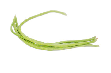 Long beans fresh on white background
