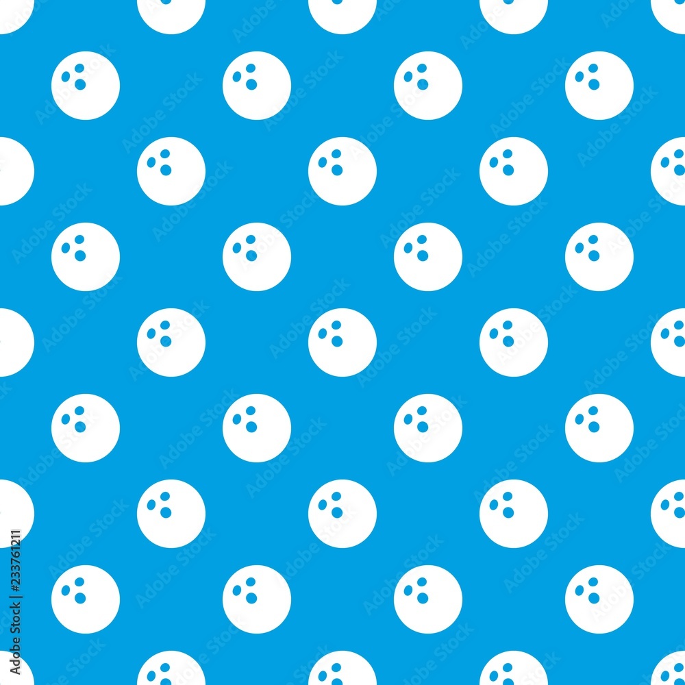Wall mural Bowling ball pattern vector seamless blue repeat for any use - Wall murals