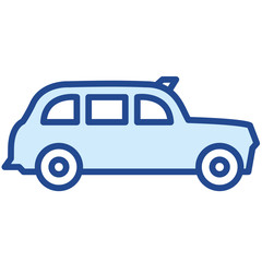 Taxi, London Cab Vector Icon Illustration