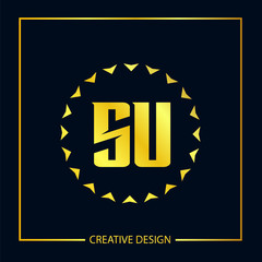 Initial letter SU Logo Template Vector Design