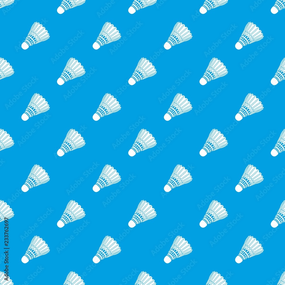 Poster badminton pattern vector seamless blue repeat for any use