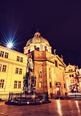 Charles IV statue and Church of Saint Francis of Assisi