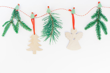 New Year or Christmas handicraft fir tree garland