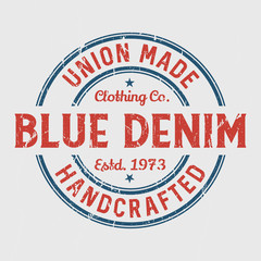 Union Made Blue Denim - Tee Design For Printing