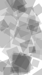 Multicolored translucent squares on white background. Vertical image orientation. 3D illustration