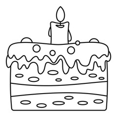 Chocolate cake icon. Outline chocolate cake vector icon for web design isolated on white background