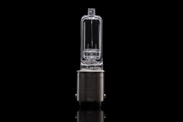 Light bulb on black background