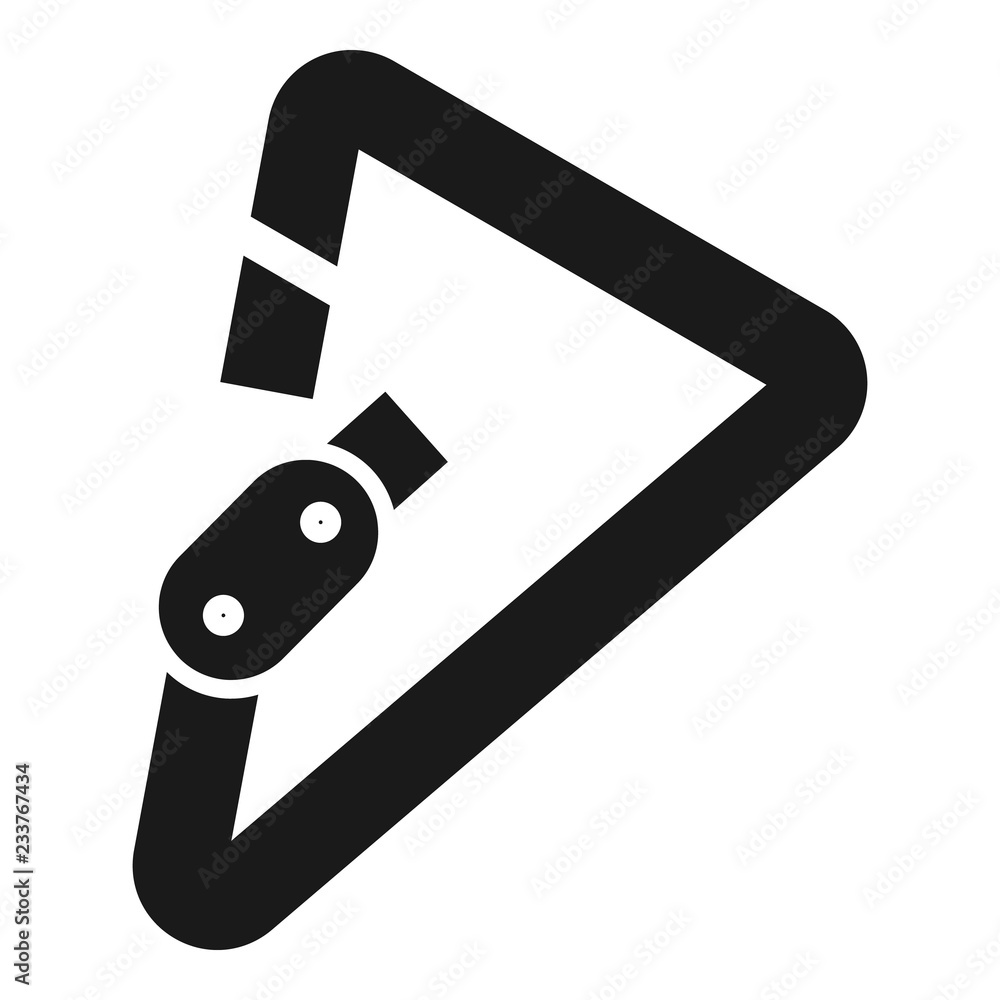 Poster triangular carabiner icon. simple illustration of triangular carabiner vector icon for web design is