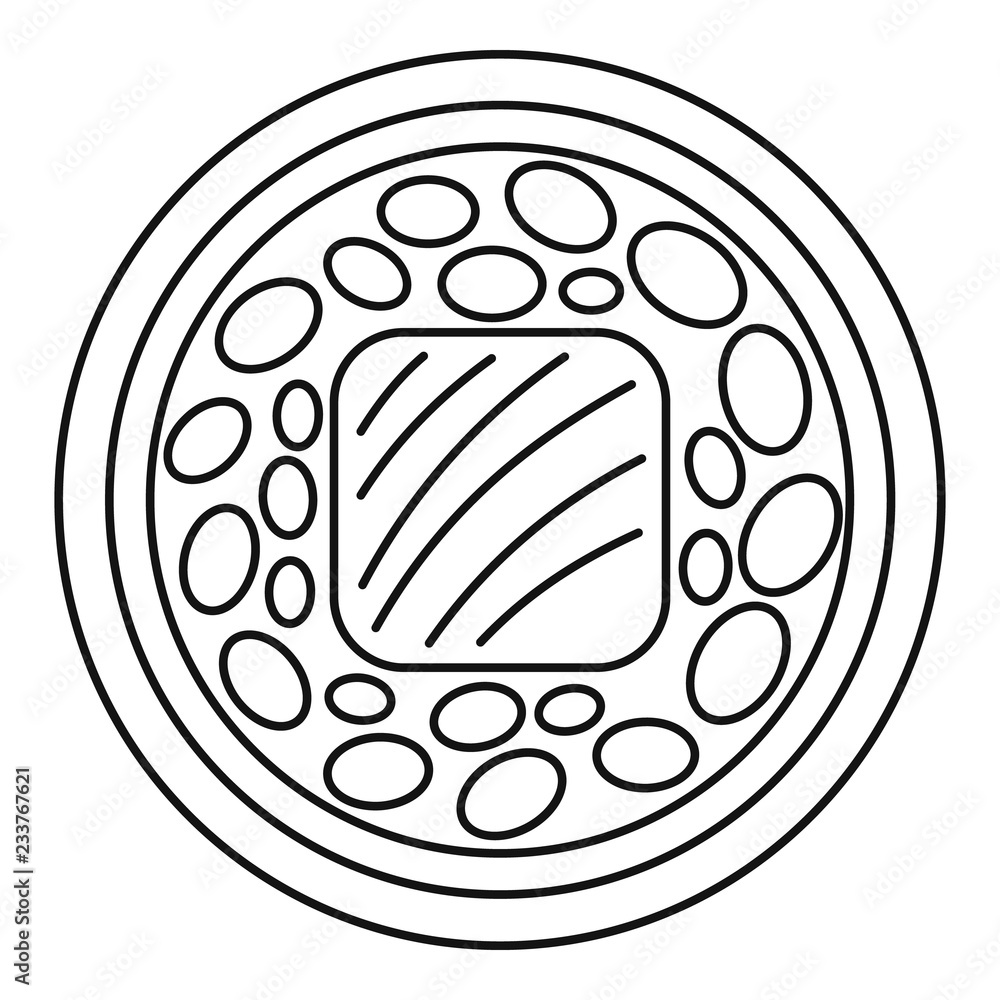 Poster salmon sushi roll icon. outline salmon sushi roll vector icon for web design isolated on white backg
