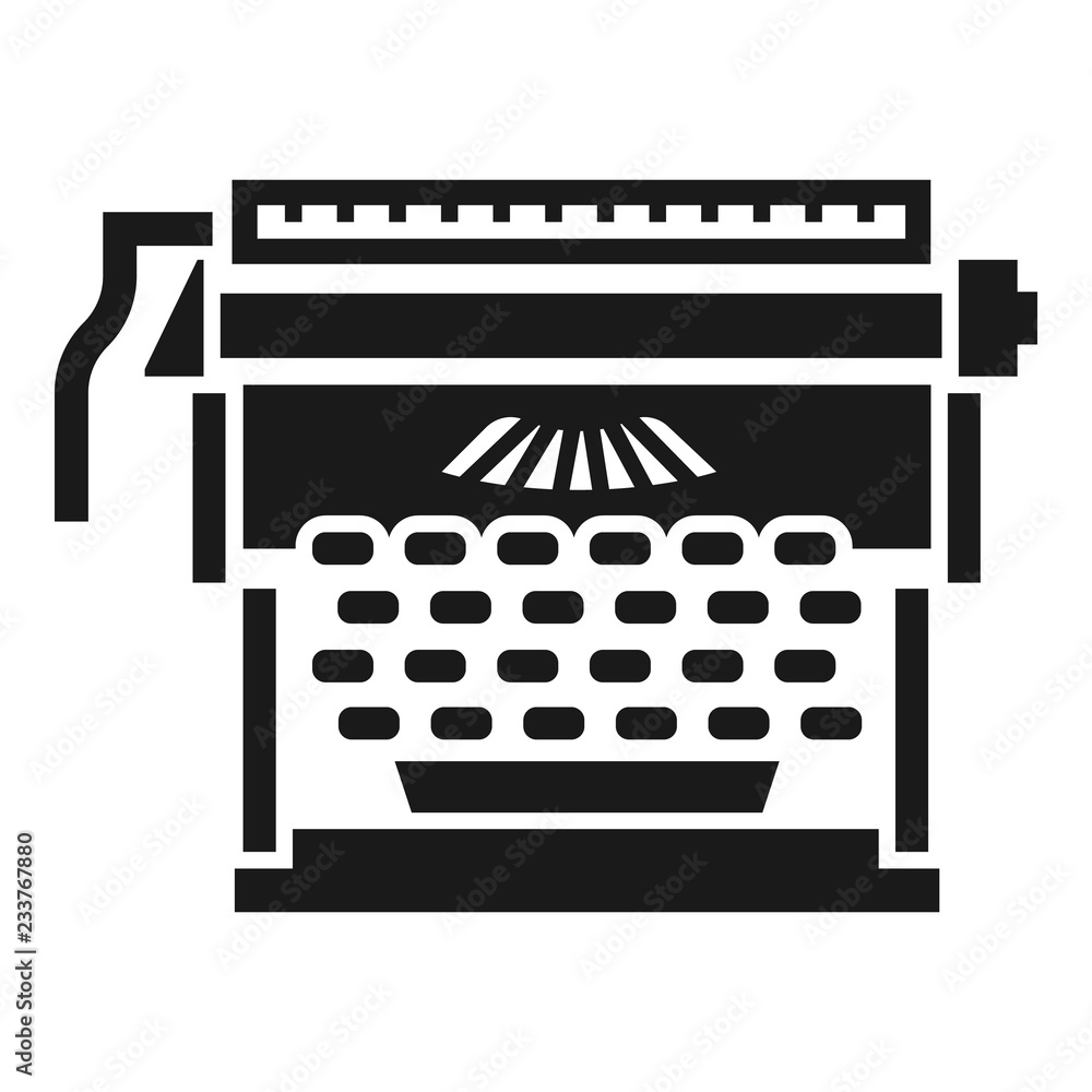 Poster office typewriter icon. simple illustration of office typewriter vector icon for web design isolated