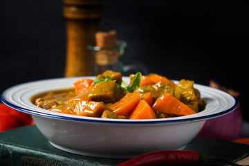 Curry and carrot beef sirloin