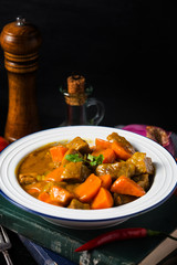 Curry and carrot beef sirloin