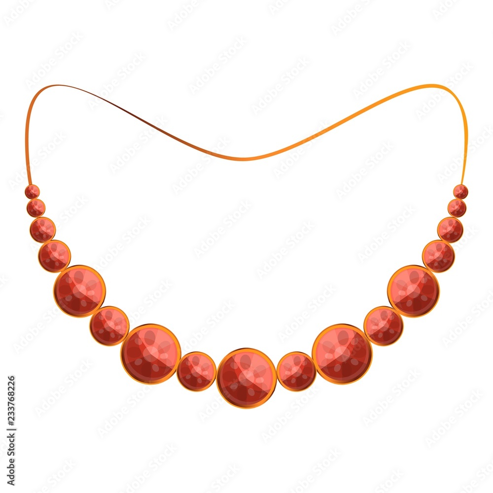 Poster ruby necklace icon. cartoon of ruby necklace vector icon for web design isolated on white background