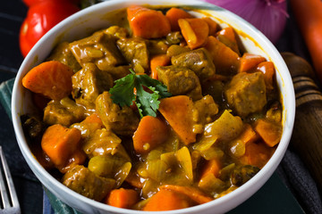 Curry and carrot beef sirloin