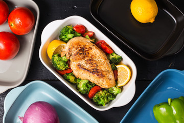 a dish of chicken breast