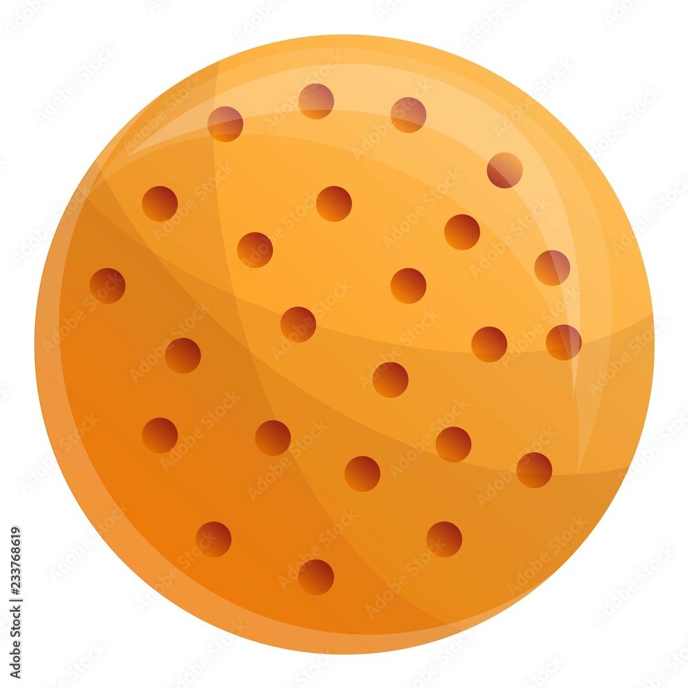 Poster plain biscuit icon. cartoon of plain biscuit vector icon for web design isolated on white background