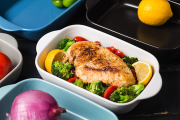 a dish of chicken breast