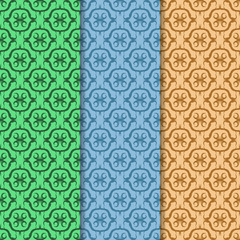 seamless geometric abstract pattern with floral motive