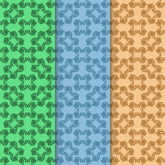 seamless geometric abstract pattern with floral motive