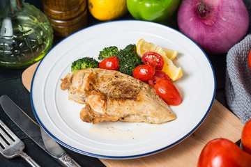 a dish of chicken breast