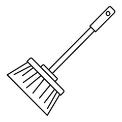 Broom brush icon. Outline broom brush vector icon for web design isolated on white background