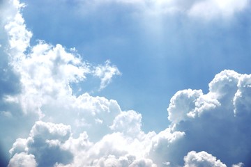 Obraz premium Beautiful color of sky, white clond, shadow, summer, background