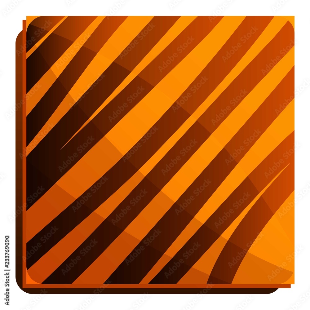 Poster square choco biscuit icon. cartoon of square choco biscuit vector icon for web design isolated on wh