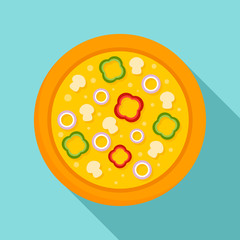Fototapeta premium Vegetarian pizza icon. Flat illustration of vegetarian pizza vector icon for web design
