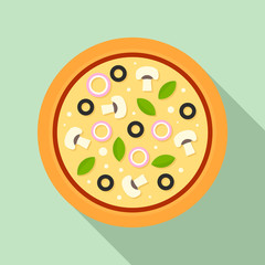Fototapeta premium Mushroom pizza icon. Flat illustration of mushroom pizza vector icon for web design