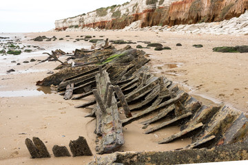 Old shipwreck at Hunstanton, North Norfolk, UK