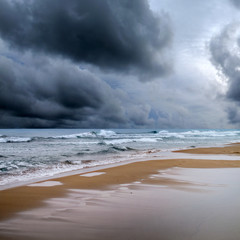 stormy day on beach