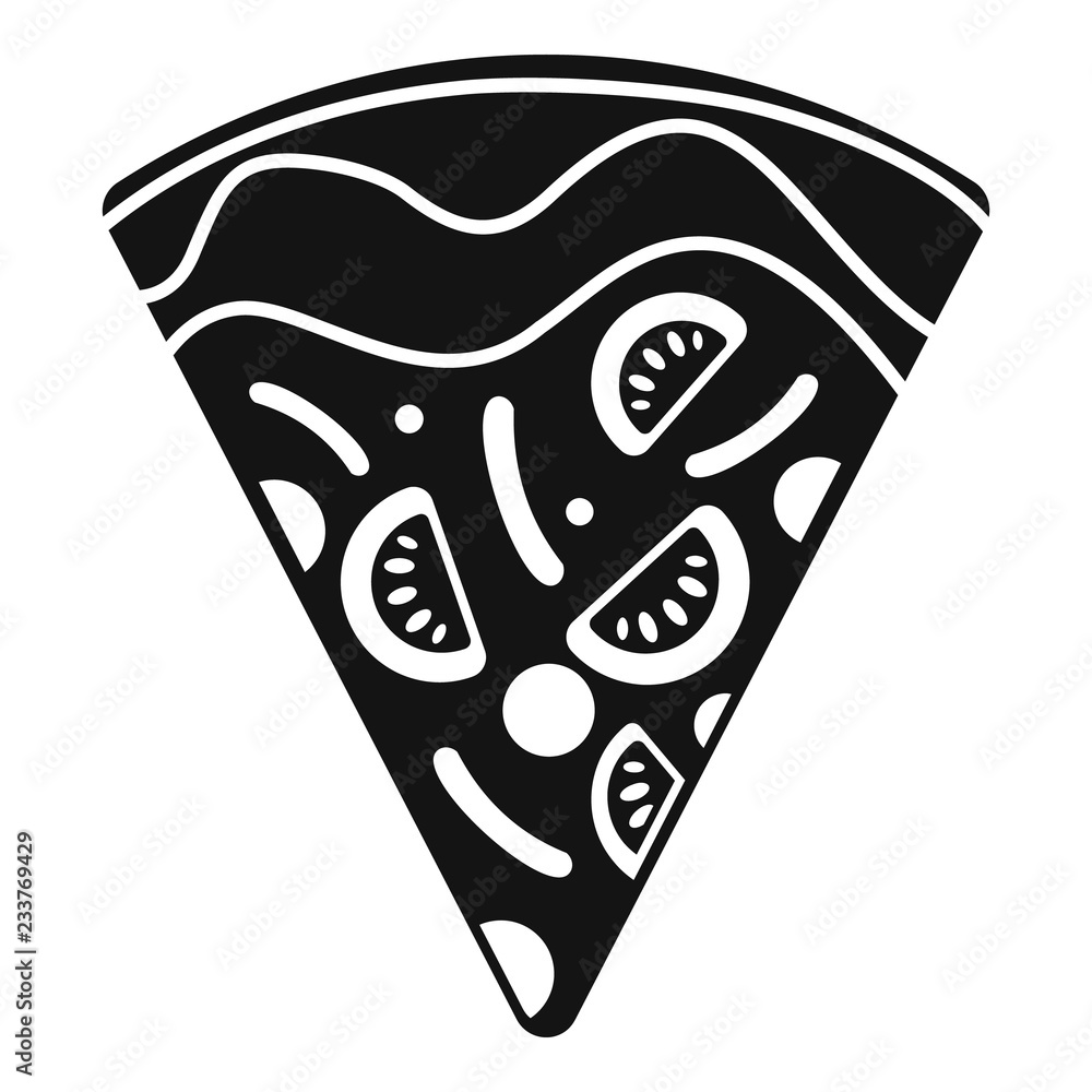 Sticker Slice mozzarella pizza icon. Simple illustration of slice mozzarella pizza vector icon for web design isolated on white background