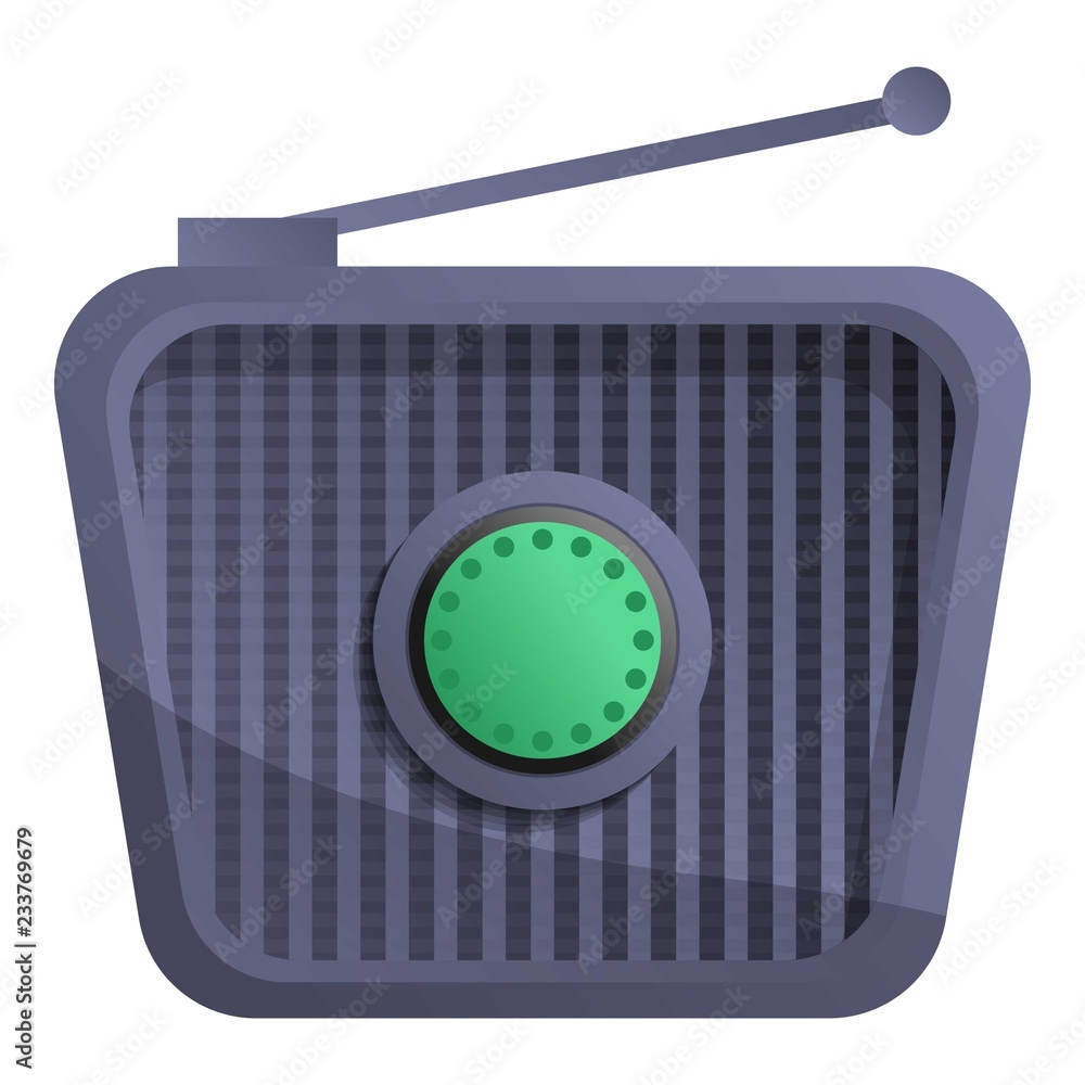 Aufkleber retro radio icon. cartoon of retro radio vector icon for web design isolated on white background