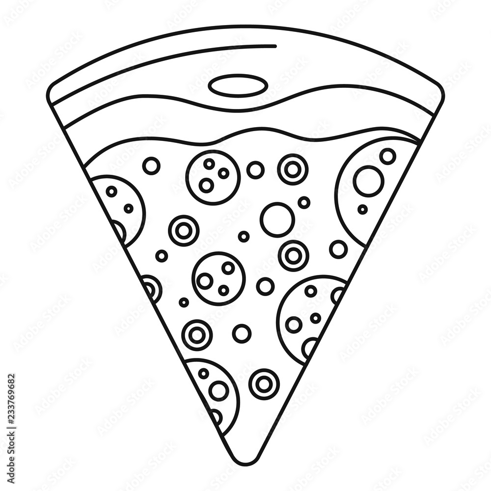 Poster fresh slice pizza icon. outline fresh slice pizza vector icon for web design isolated on white backg