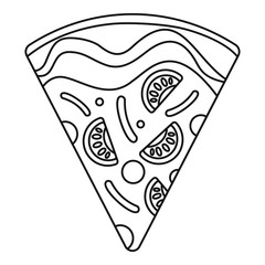 Slice mozzarella pizza icon. Outline slice mozzarella pizza vector icon for web design isolated on white background