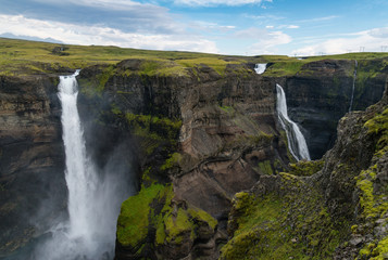 Gorgeous Haifoss waterfall in Iceland