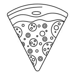 Fresh slice pizza icon. Outline fresh slice pizza vector icon for web design isolated on white background
