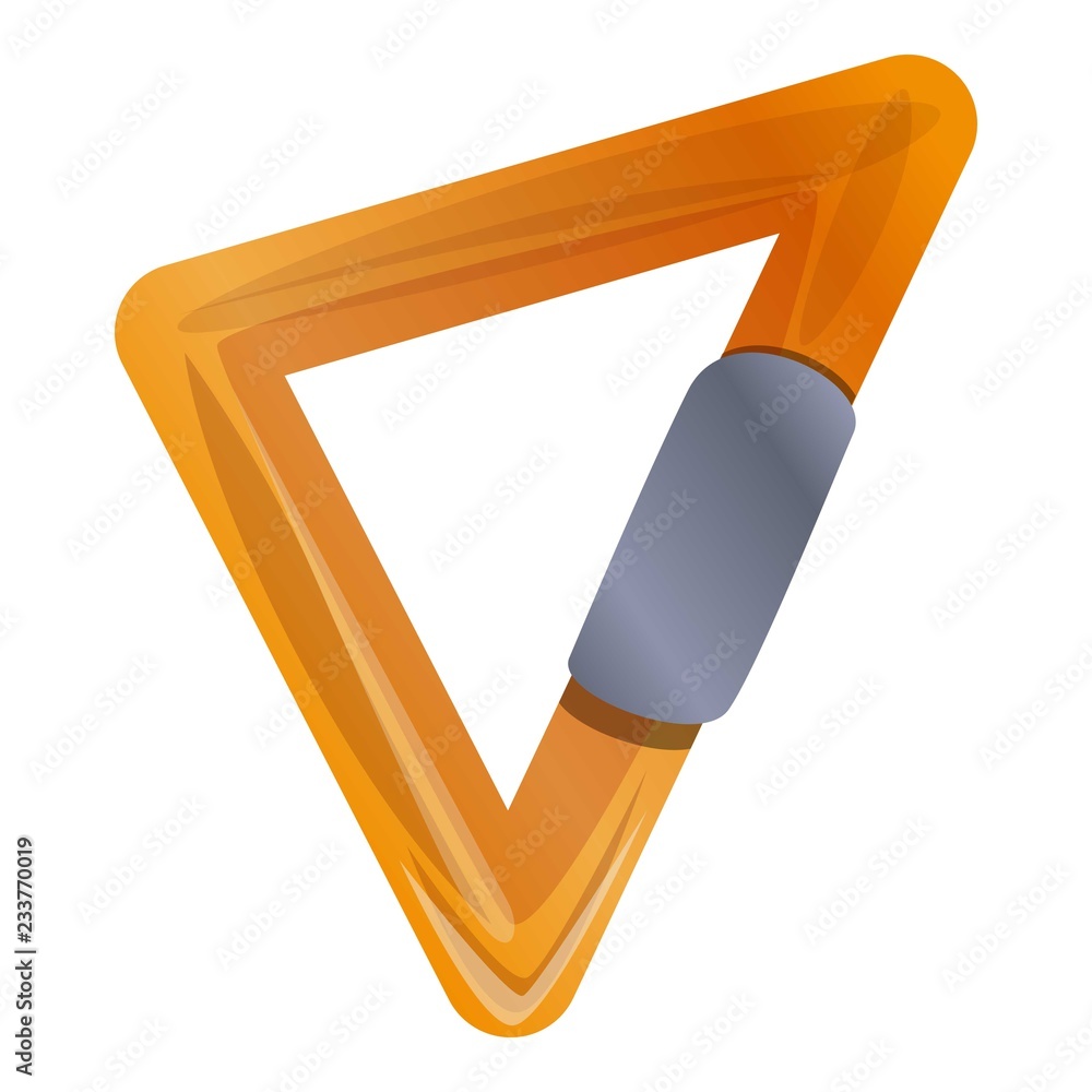 Poster triangular carabine icon. cartoon of triangular carabine vector icon for web design isolated on whit