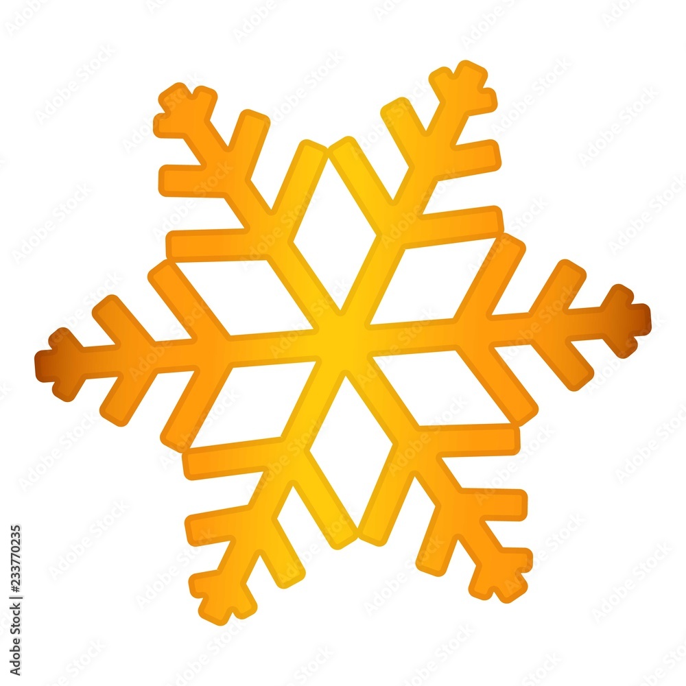 Aufkleber gold snowflake icon. realistic illustration of gold snowflake vector icon for web design isolated on
