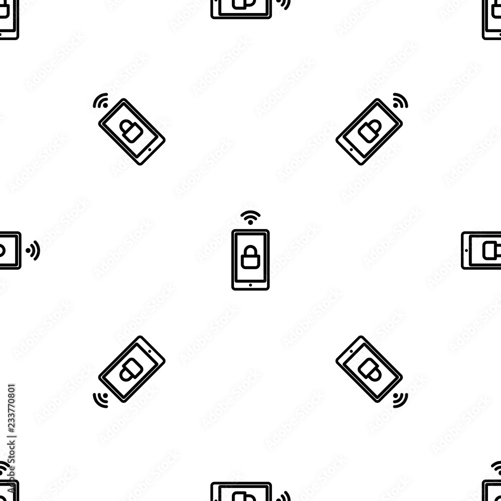 Poster smartphone wireless lock pattern seamless vector repeat for any web design